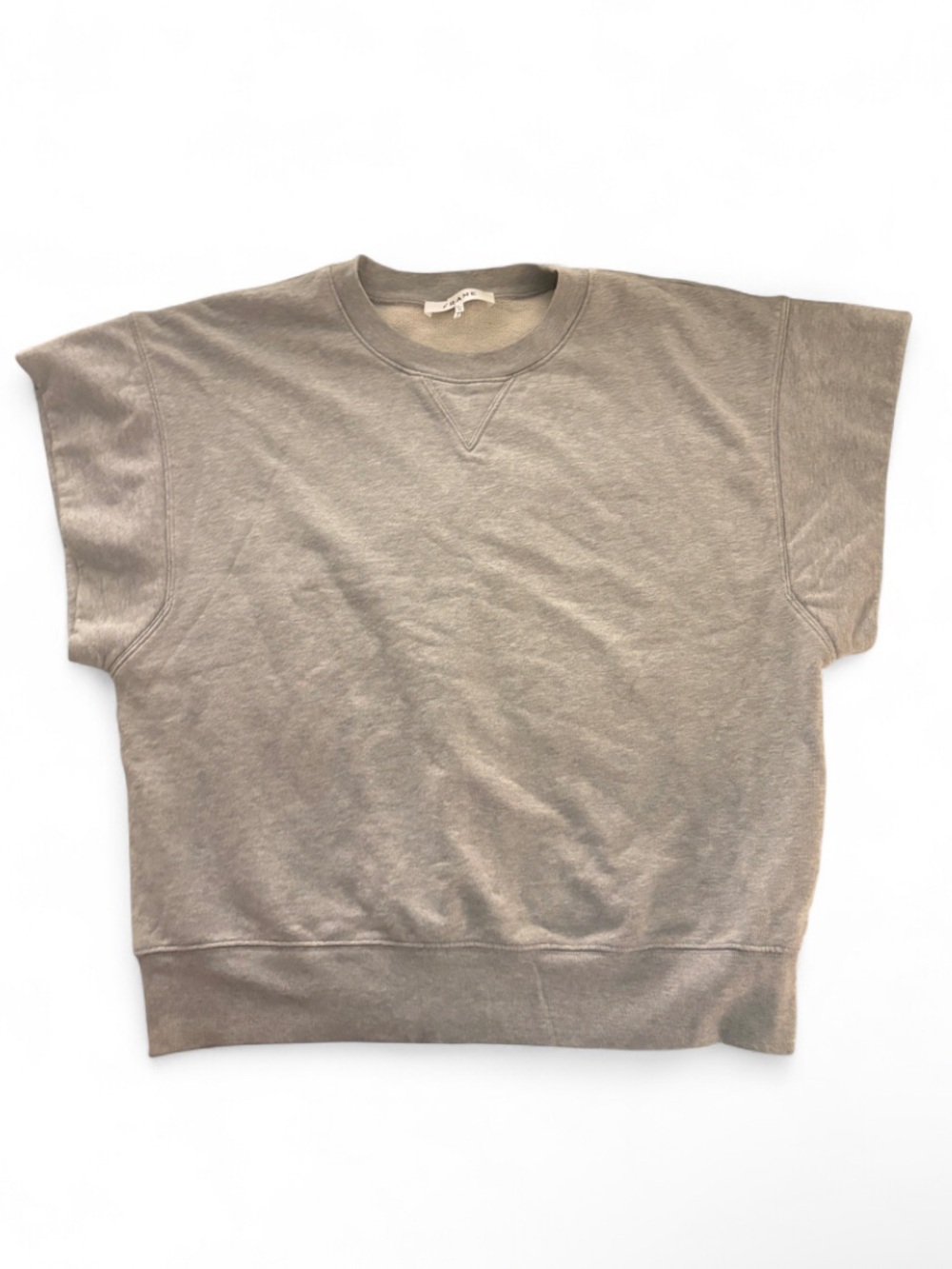 FRAME Women’s Oversized Muscle Crew Sweatshirt in Gris Heather